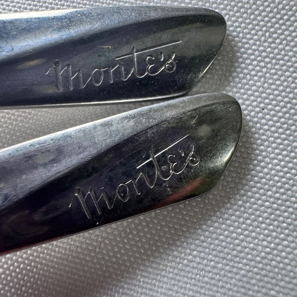 7 Vintage Insico Stainless USA Monte's Soup Spoons Round Bowl Restaurant Ware